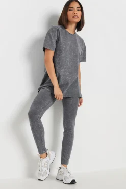 Petite Acid Wash Leggings Set