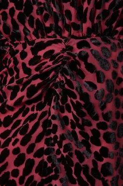 Petite Animal Velvet Cutout Back Midi Dress