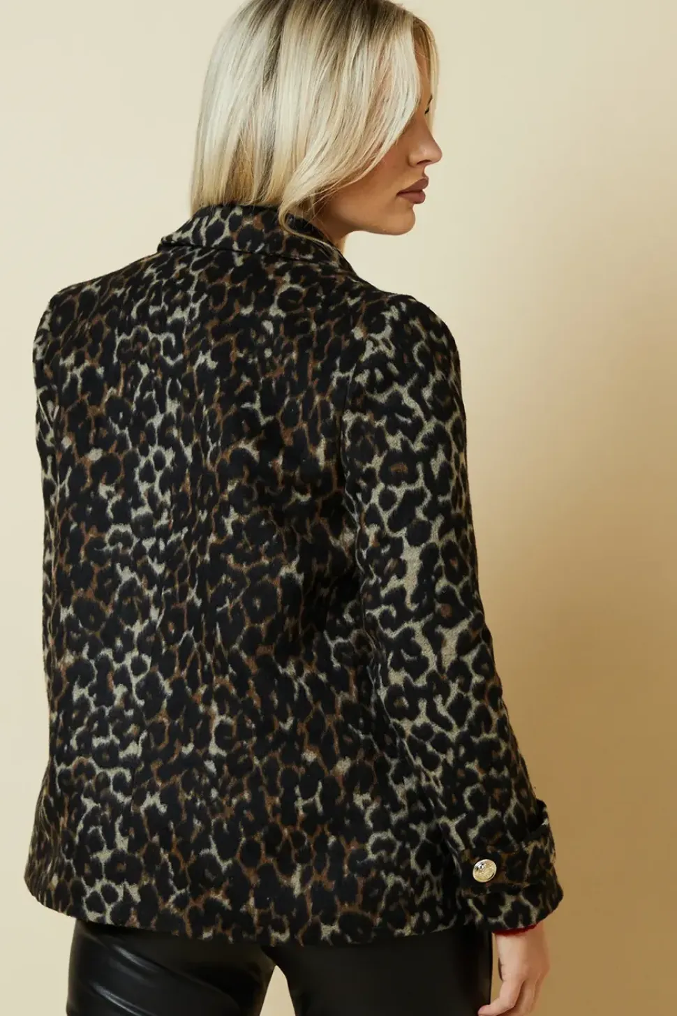 Petite Animal Wool Peacoat