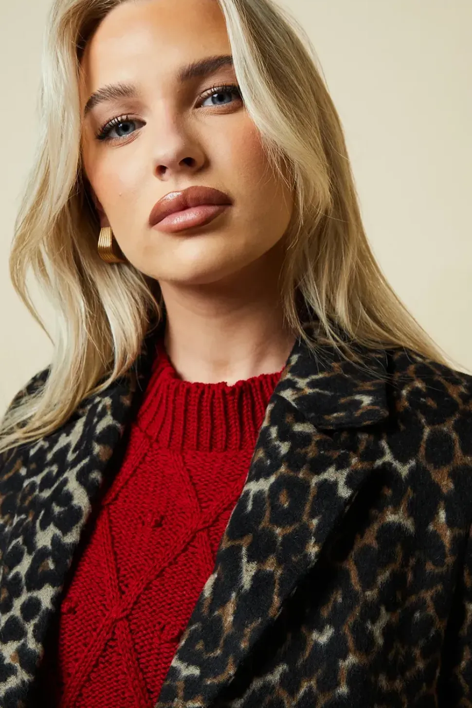Petite Animal Wool Peacoat