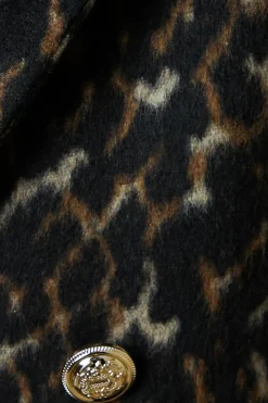 Petite Animal Wool Peacoat