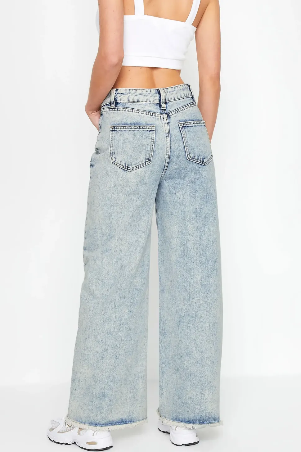 Petite Asymmetric Waist Jeans