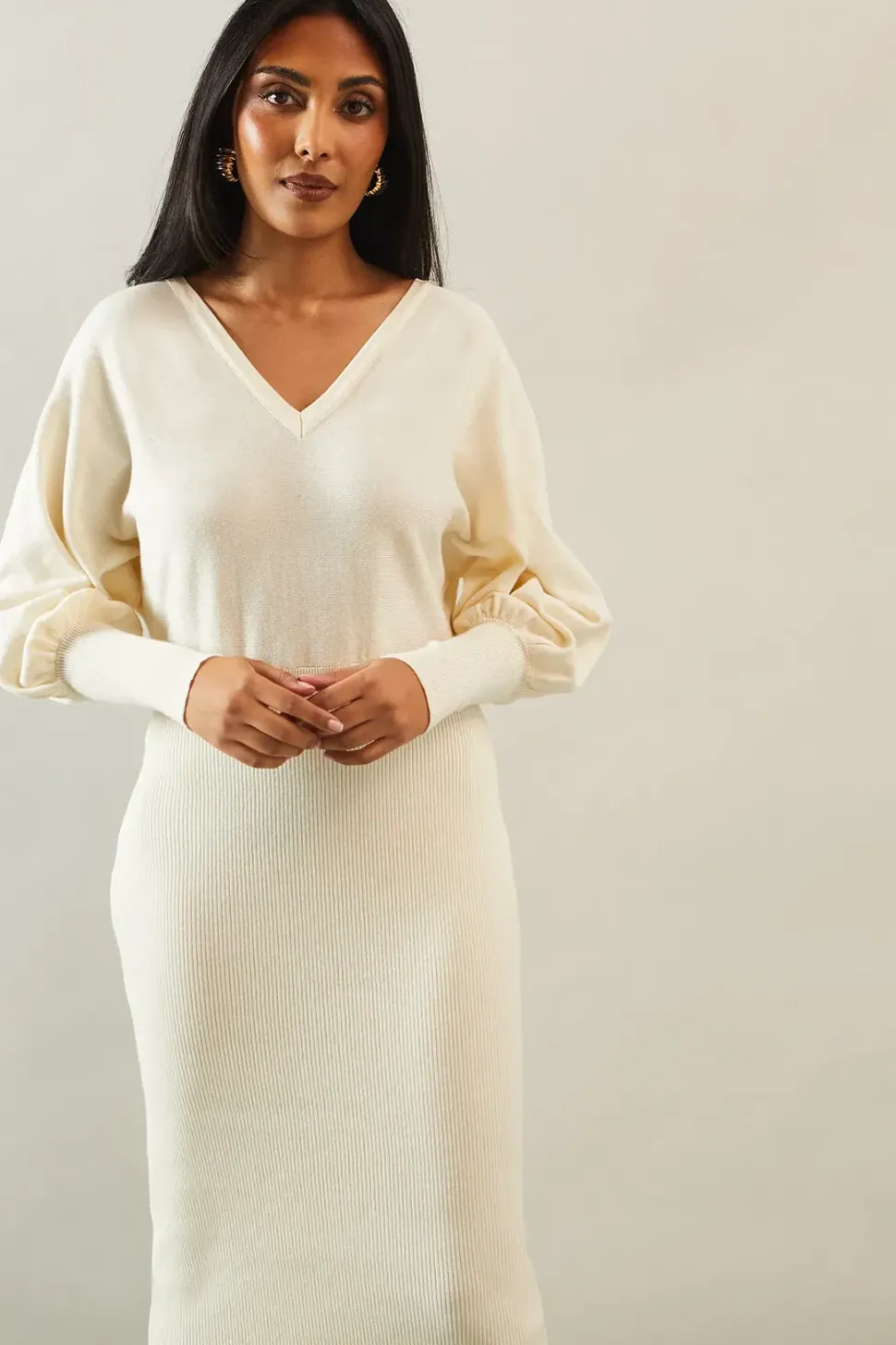 Petite Batwing Midi Jumper Dress