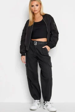 Petite Belted Cargo Jeans