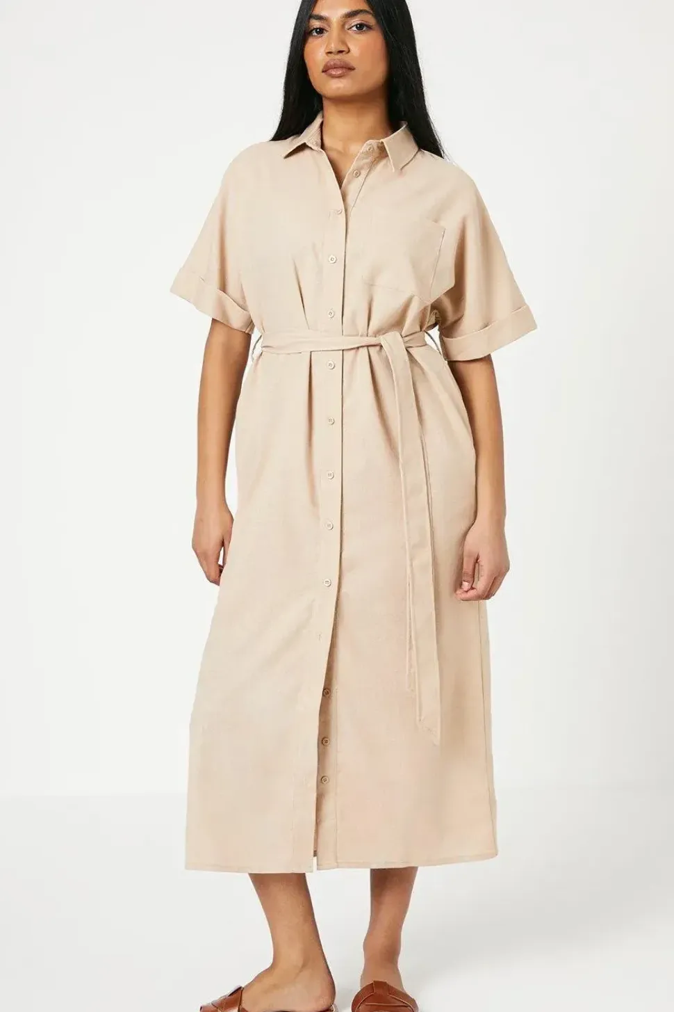 Petite Belted Midaxi Shirt Dress