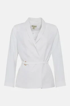 Petite Belted Tailored Jacket