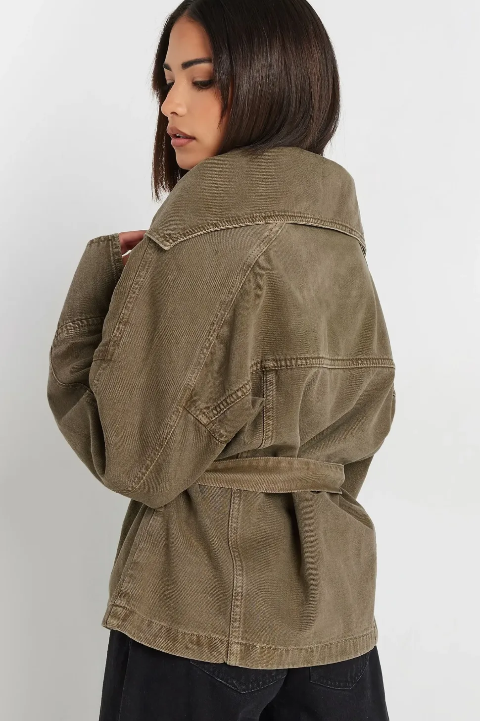 Petite Belted Utility Jacket