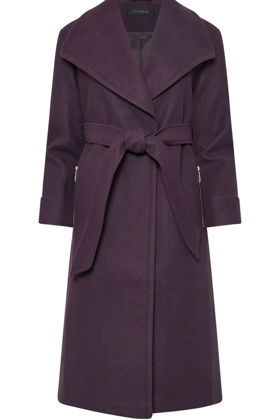Petite Belted Wrap Coat