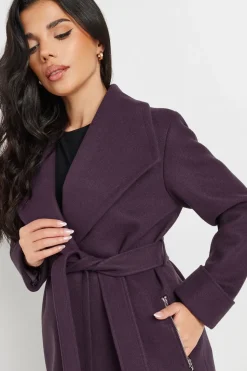 Petite Belted Wrap Coat