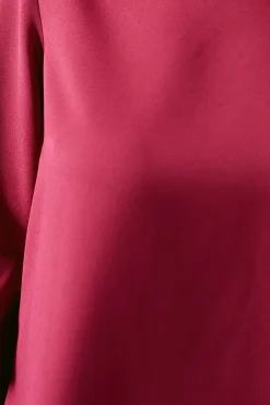 Petite Berry Flute Sleeve Shift Dress