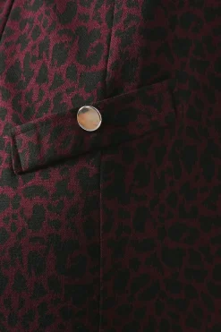 Petite Berry Short Sleeve Jacquard Ponte Shift Dress
