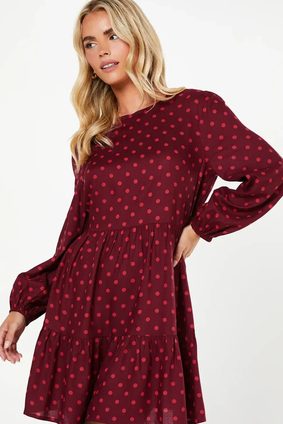 Petite Berry Spot Mini Dress