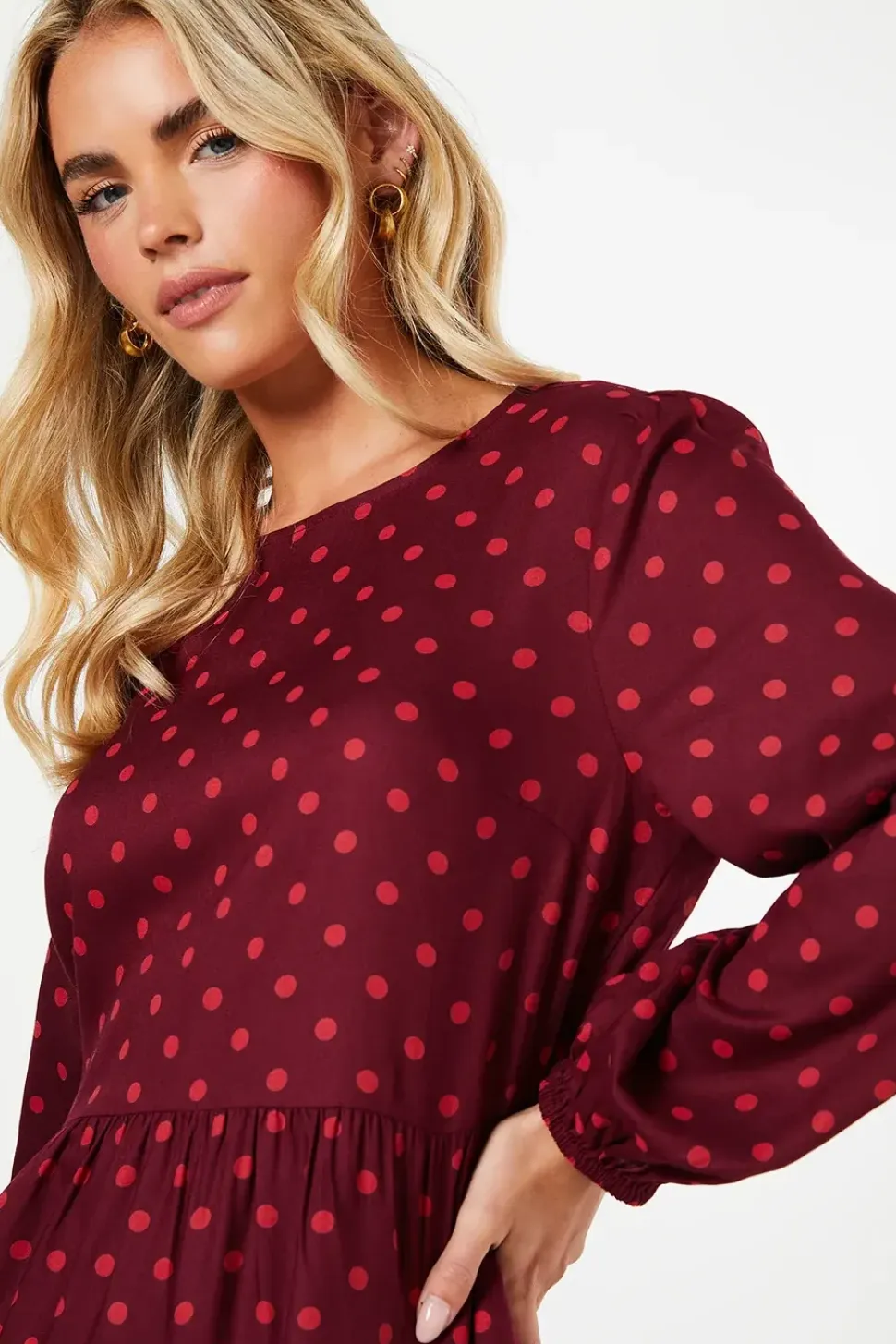 Petite Berry Spot Mini Dress