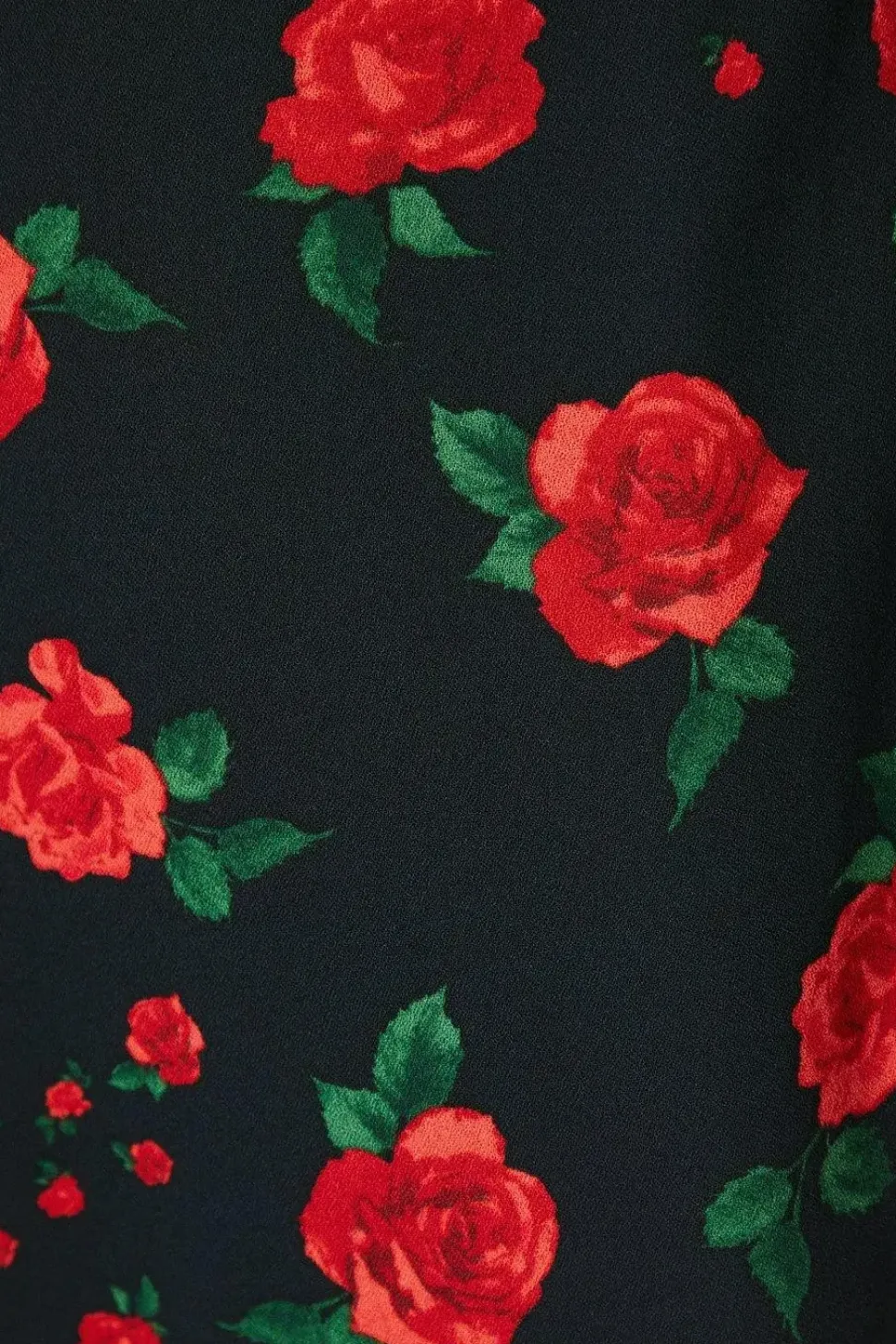 Petite Black Floral Frill Detail Neck Wrap Midi Dress