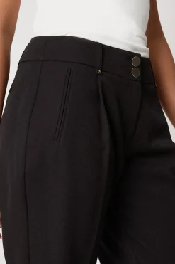 Petite Black Smart Tapered Leg Trousers