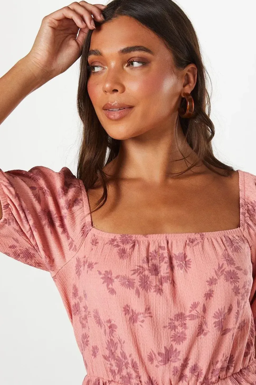Petite Blouson Waist Detail Mini Dress