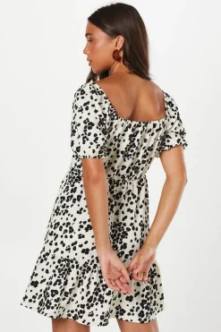 Petite Blouson Waist Detail Mini Dress