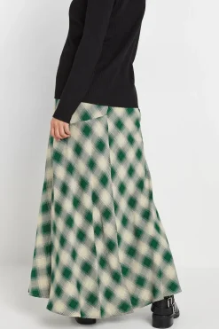 Petite Blurred Check Maxi Skirt