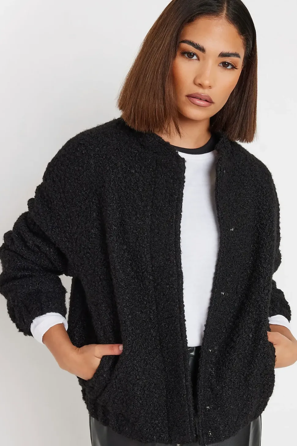 Petite Boucle Bomber Jacket