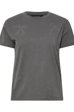 Petite Bow Studded T-Shirt