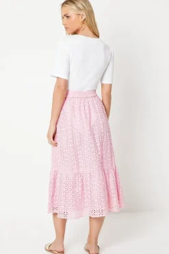 Petite Broderie Midi Skirt