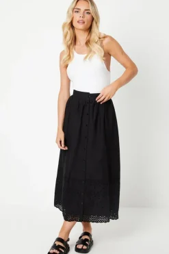 Petite Broderie Scallop Maxi Skirt
