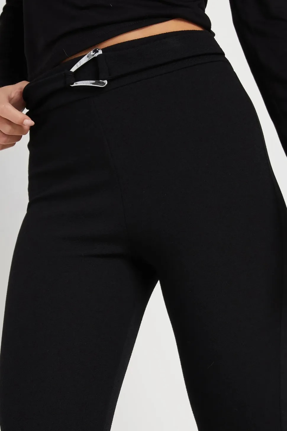 Petite Buckle Kickflare Trousers