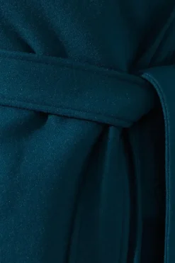 Petite Button Detail Belted Wrap Coat