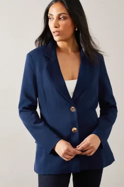 Petite Button Detail Single Breasted Blazer