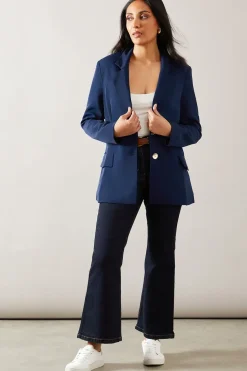 Petite Button Detail Single Breasted Blazer