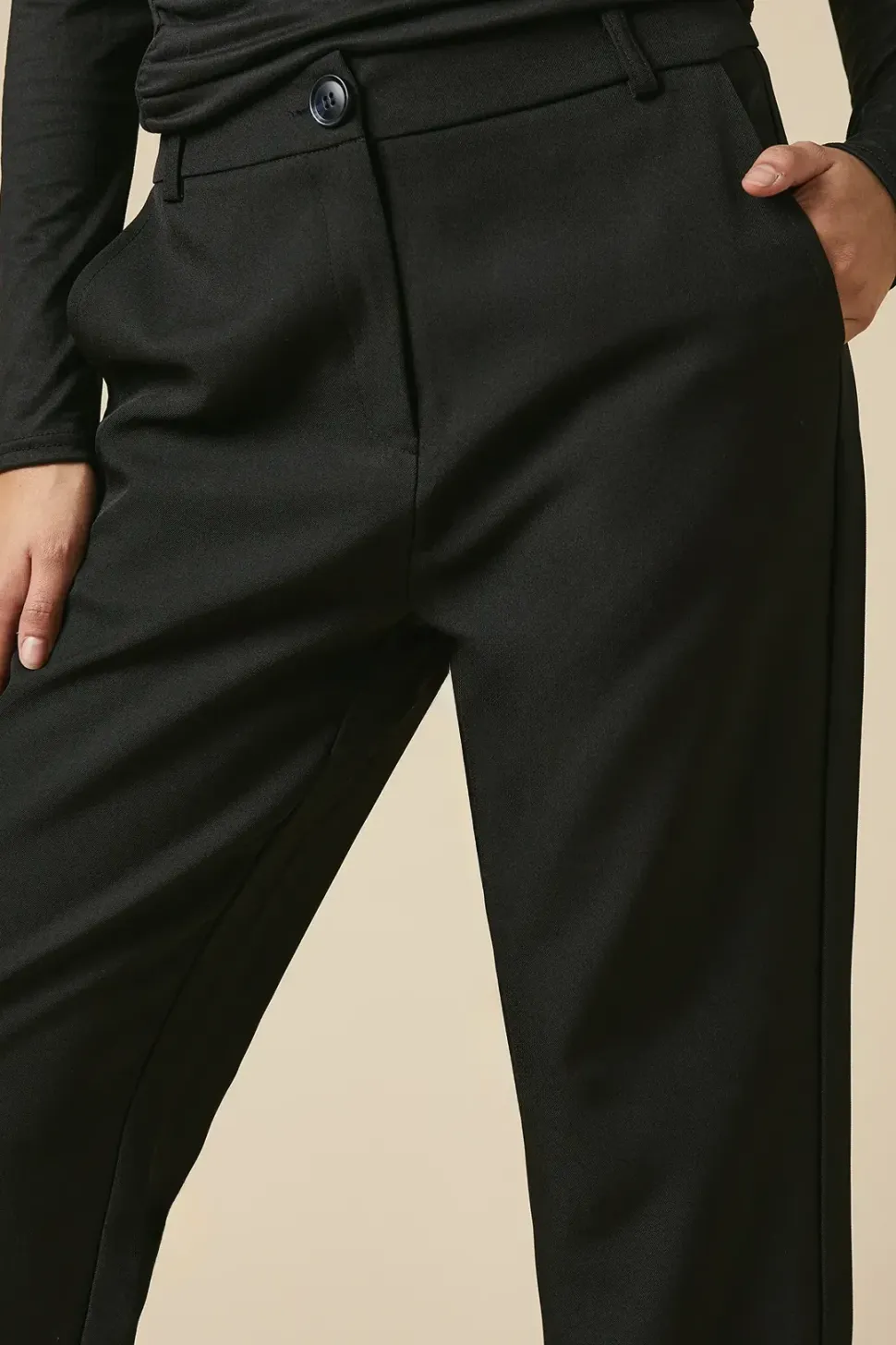 Petite Button Front Ankle Grzer Trouser