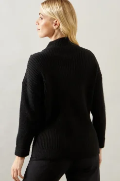 Petite Button Front Detail Ribbed Jumper