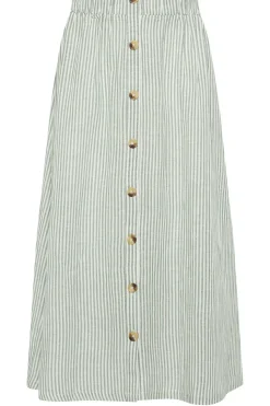 Petite Button Front Midi Skirt