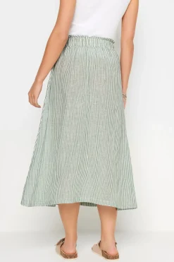 Petite Button Front Midi Skirt