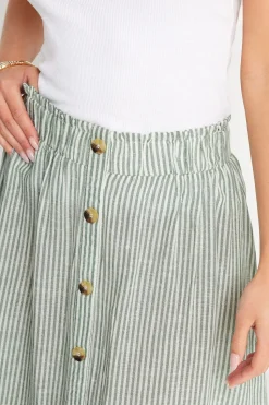 Petite Button Front Midi Skirt