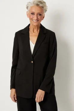 Petite Button Ponte Blazer