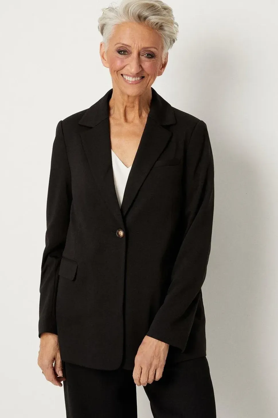 Petite Button Ponte Blazer