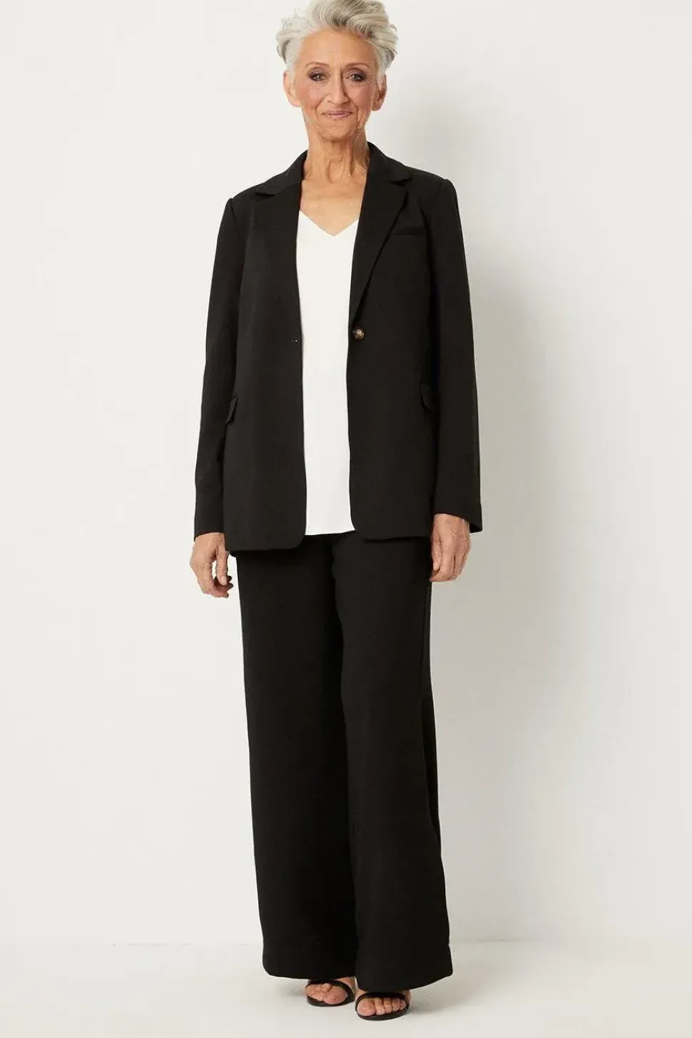 Petite Button Ponte Blazer