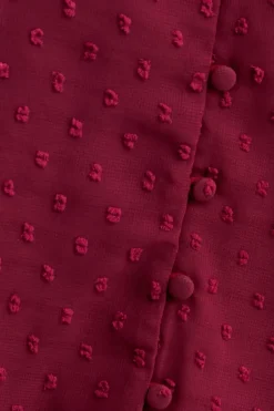 Petite Button Through Dobby Blouse