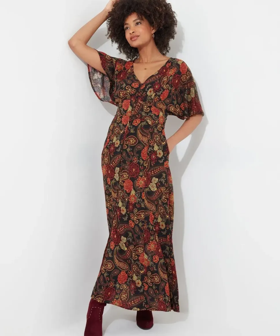 Petite Button-Through Floral Maxi Dress