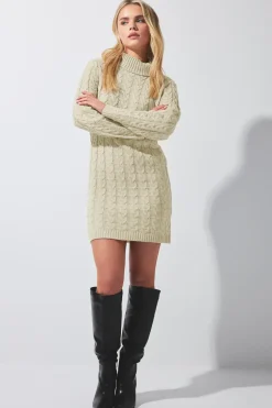 Petite Cable Knit Jumper Dress