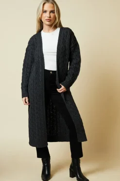 Petite Cable Knitted Maxi Cardigan