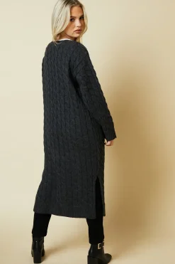 Petite Cable Knitted Maxi Cardigan
