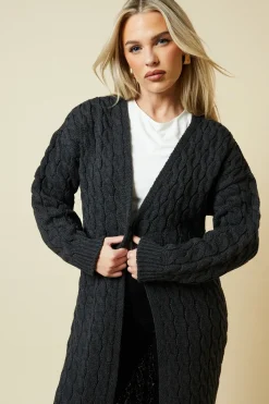 Petite Cable Knitted Maxi Cardigan