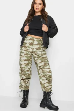 Petite Camo Parachute Trousers