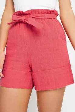 Petite Cheesecloth Tie waist Shorts