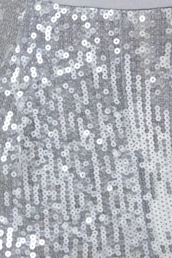 Petite Clear Sequin Wide Leg Trousers