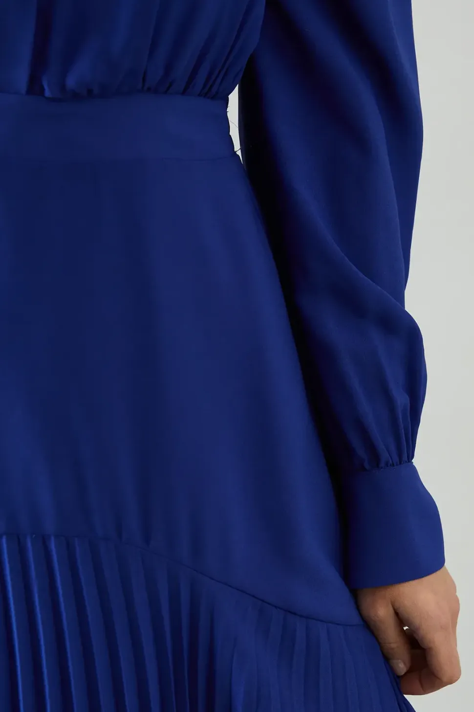 Petite Collared Pleated Shirt Midi Dress