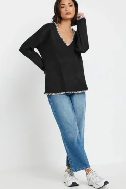 Petite Contrast Stitch Jumper