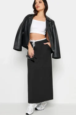 Petite Contrast Waist Maxi Skirt